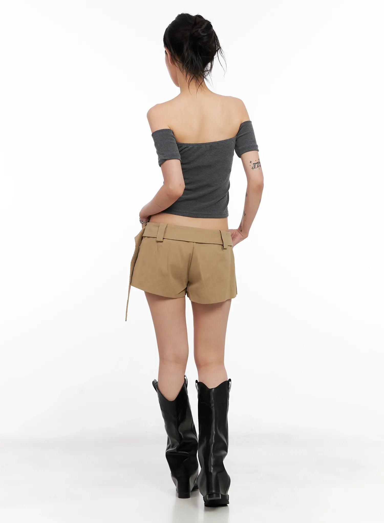 Eyelet Belt Mini Skirt CL528