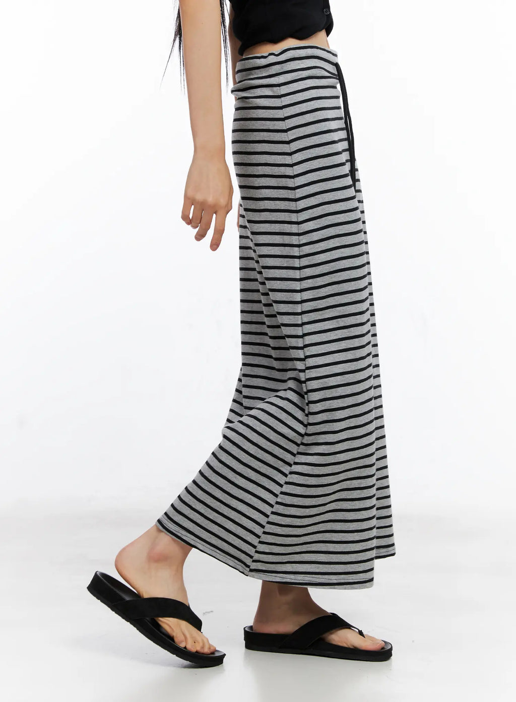 Striped Drawstring Maxi Skirt CL530