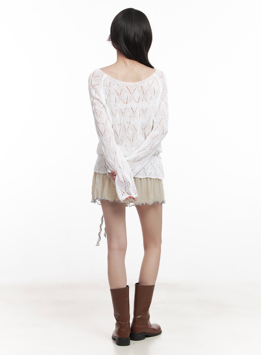 Polka-Dot Shirred Mini Skirt CY521