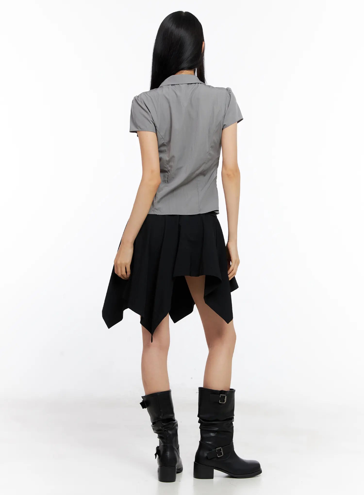 Asymmetric Frill Button Skirt CL530