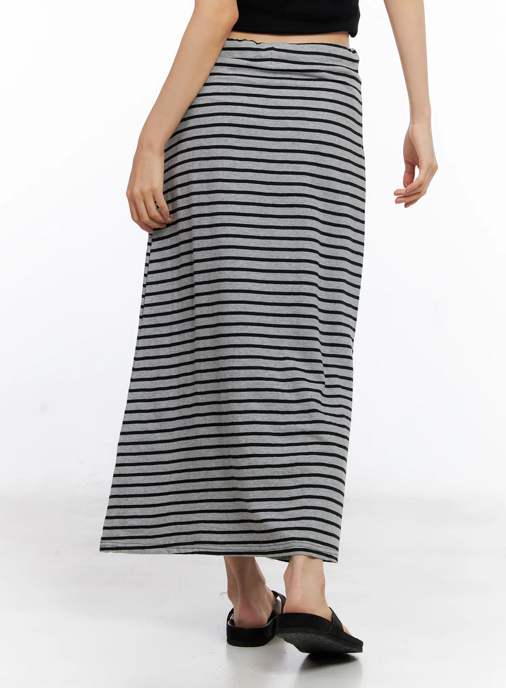 Striped Drawstring Maxi Skirt CL530