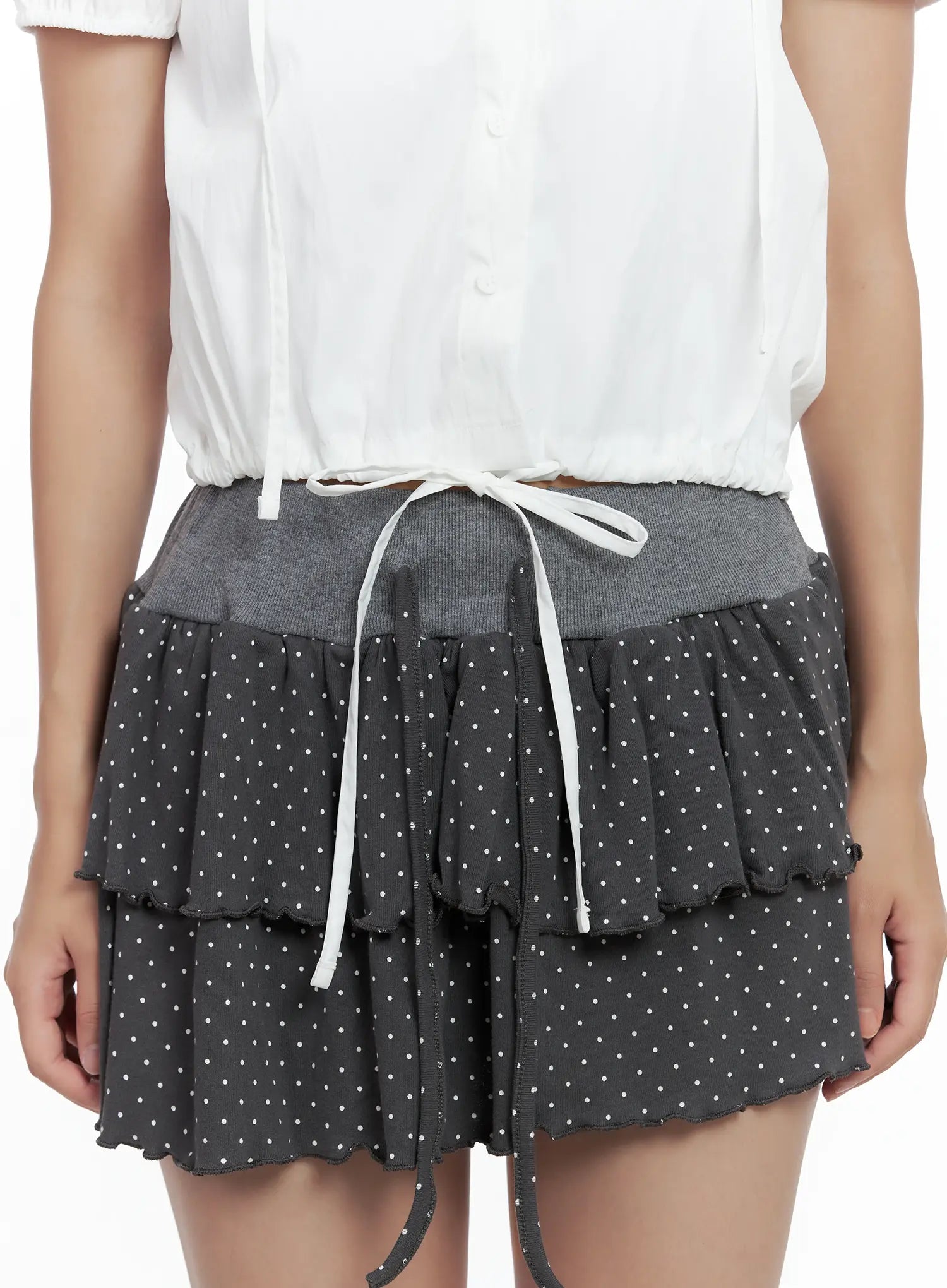 Polka Dot Tiered Mini Skirt CL509