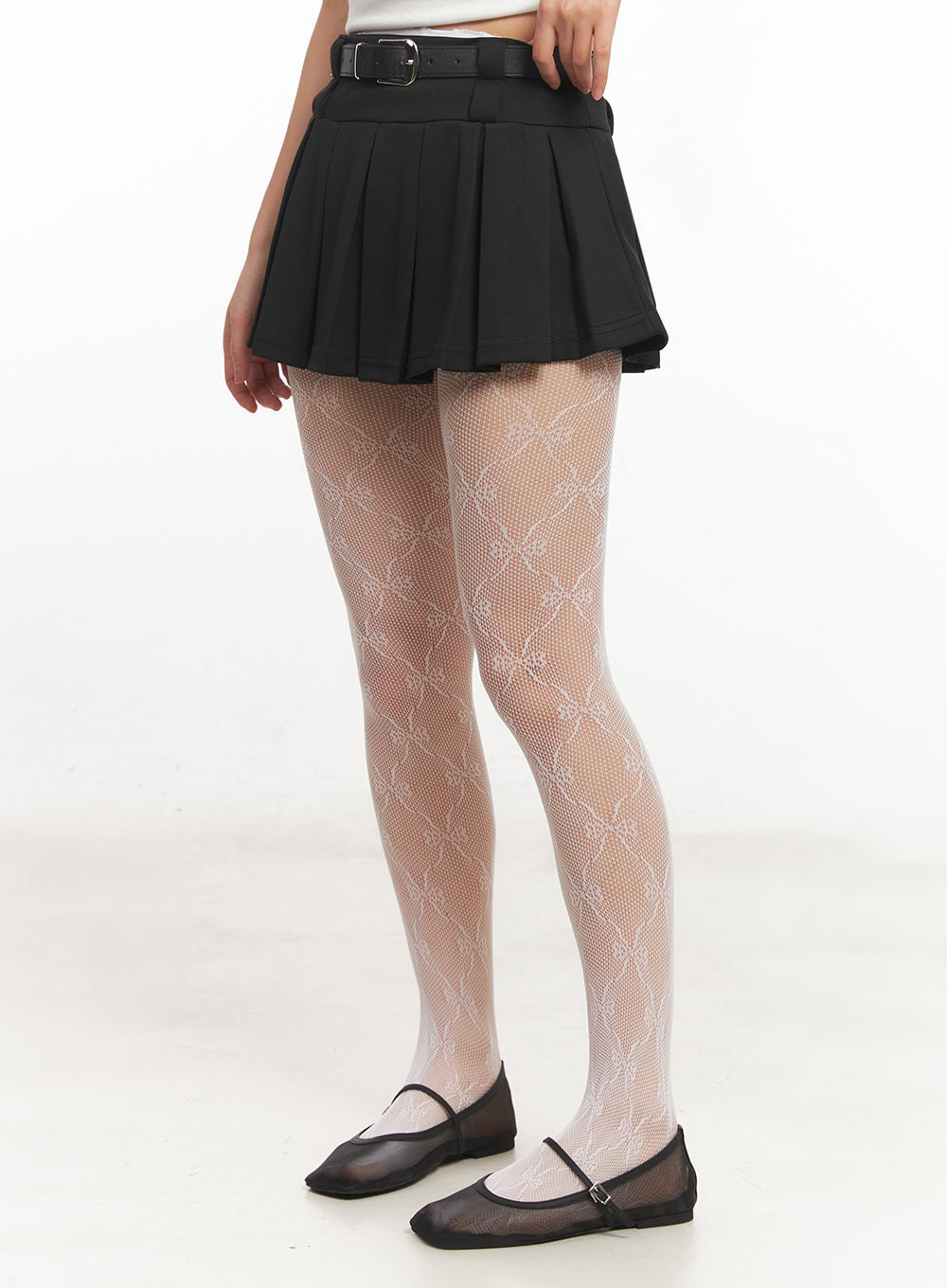 Belt Pleated Mini Skirt IA524