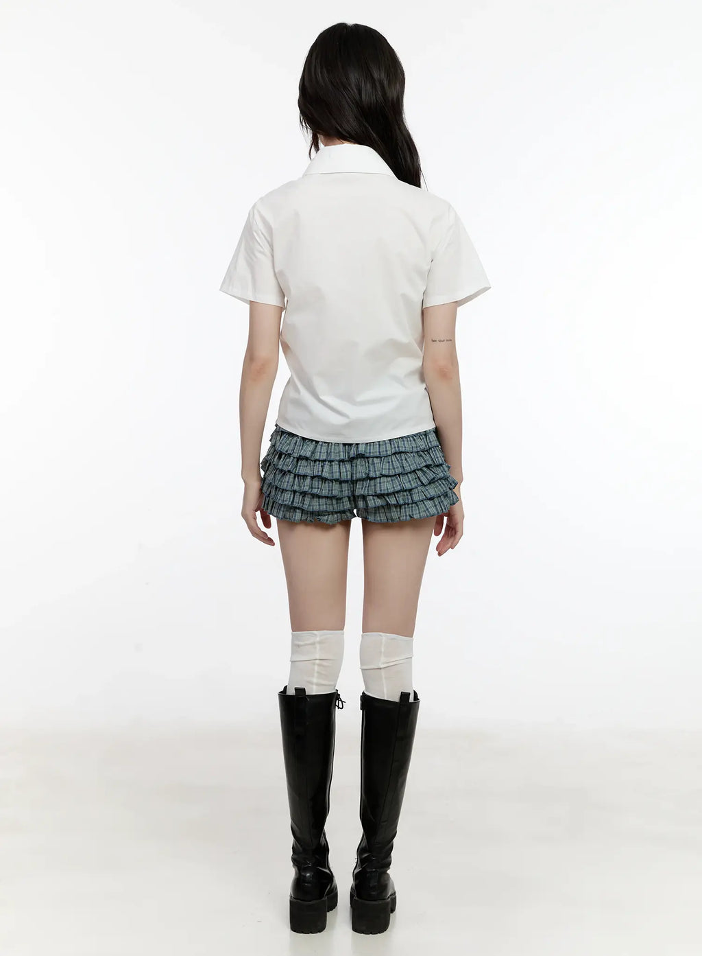 Plaid Ruffle Mini Skort CL504