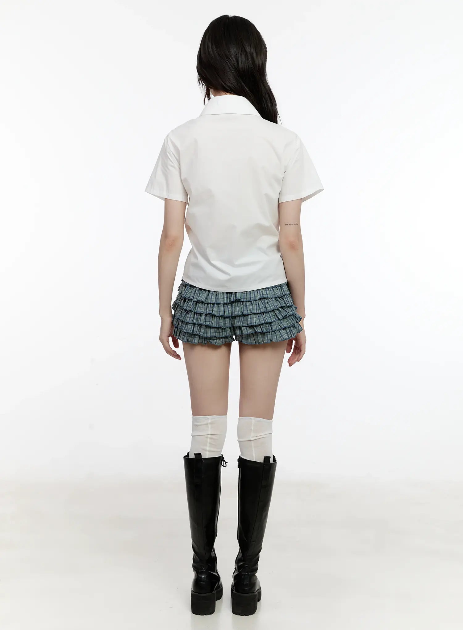 Plaid Ruffle Mini Skort CL504