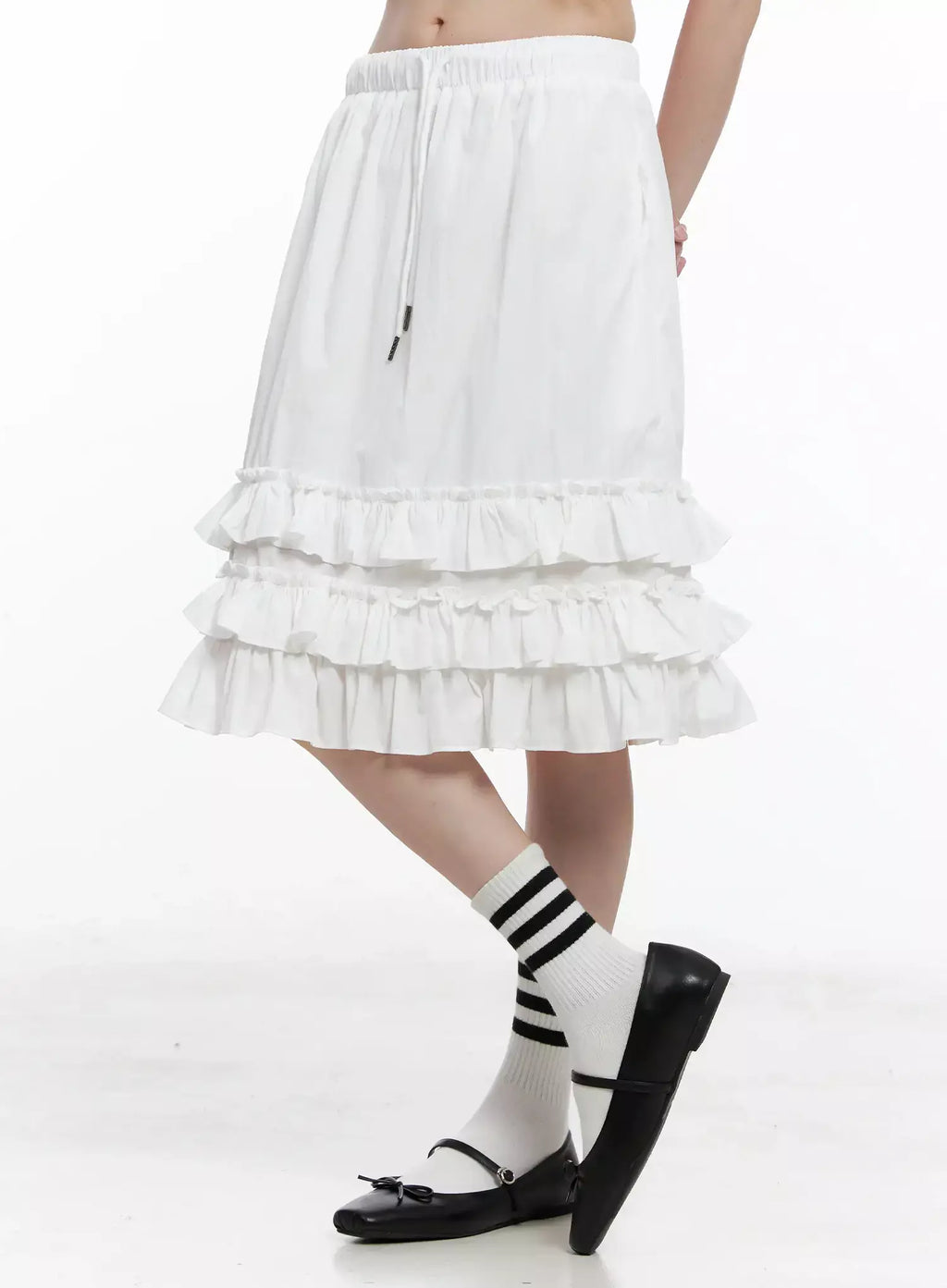 Ruffled Layered Midi Skirt IL528