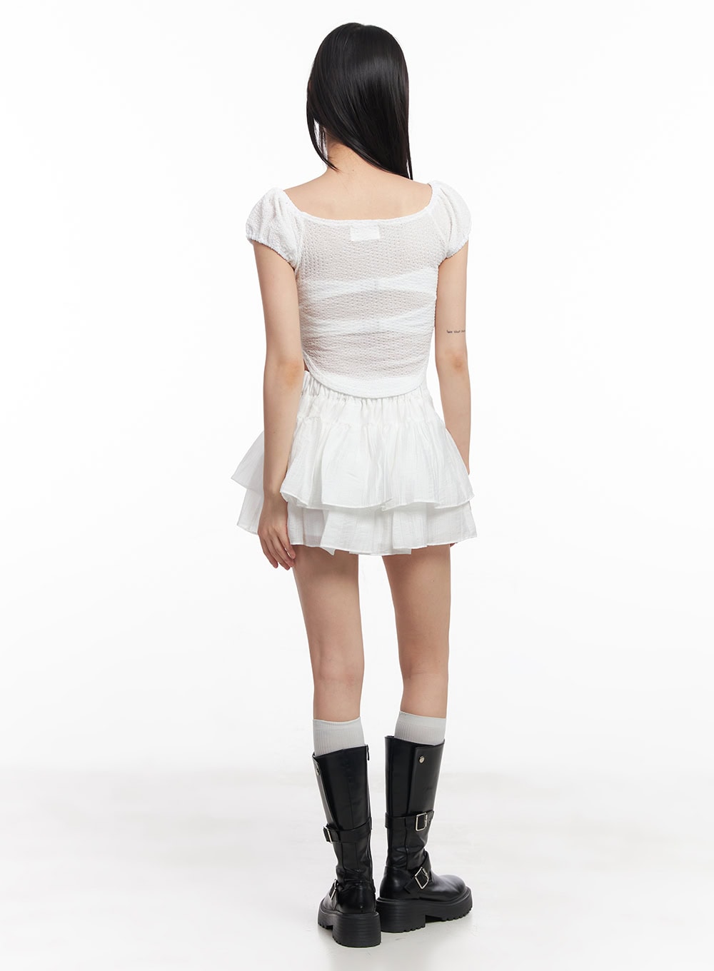 Ruffle Tiered Mini Skirt CY514