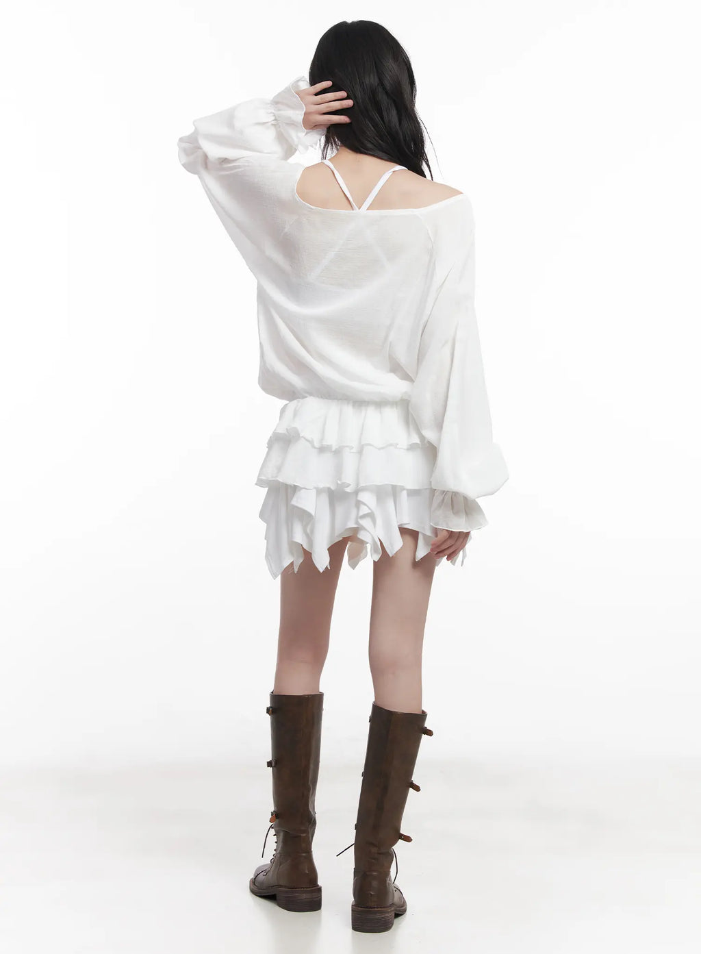 Flared Ruffle Mini Skirt CU520