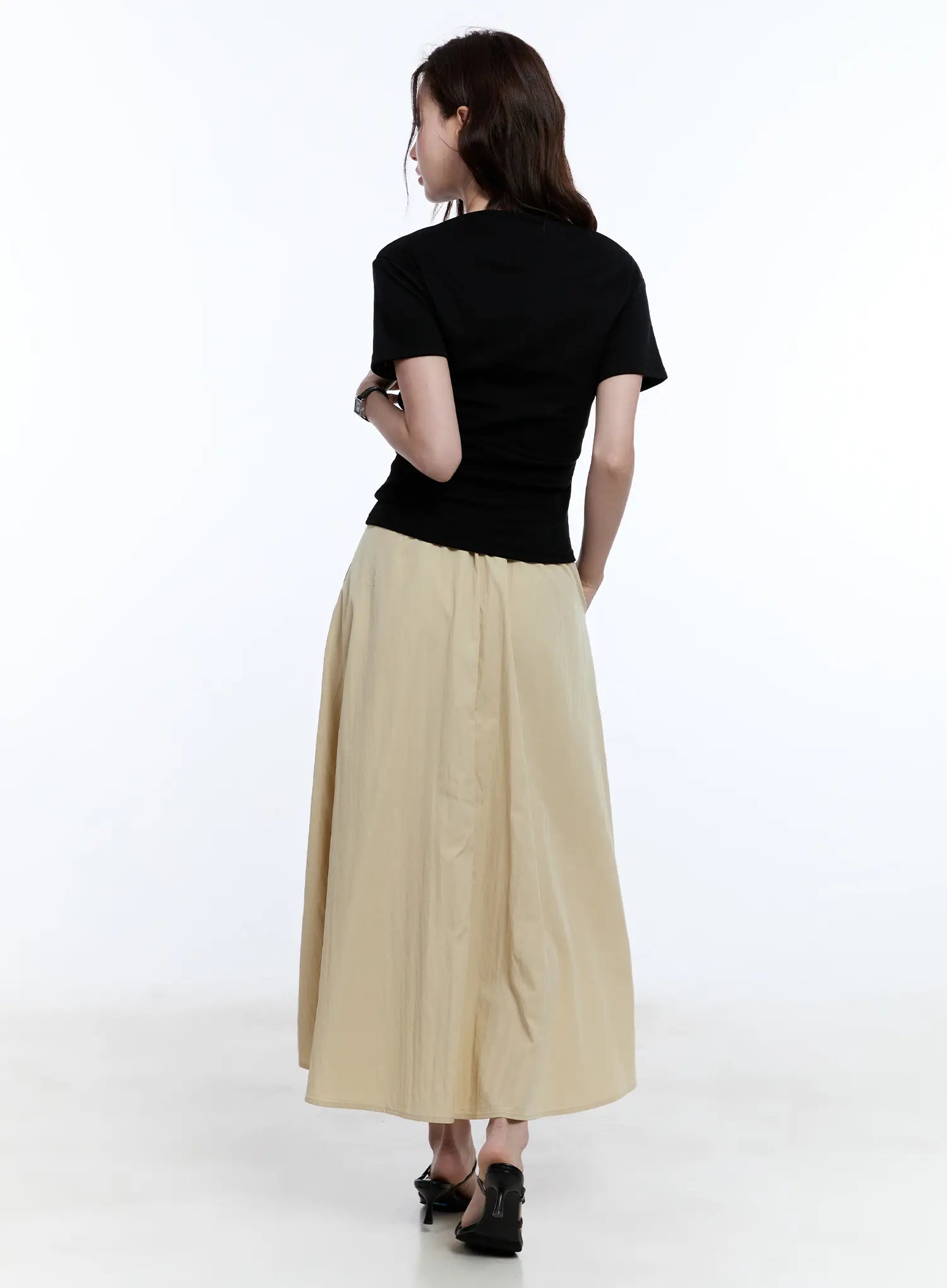 Flared Flowy Midi Skirt CU513