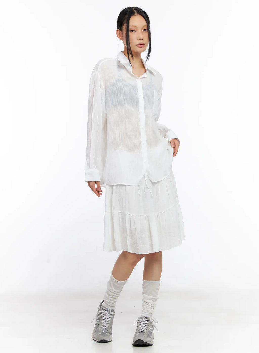 Tiered Flowy Midi Skirt CL529