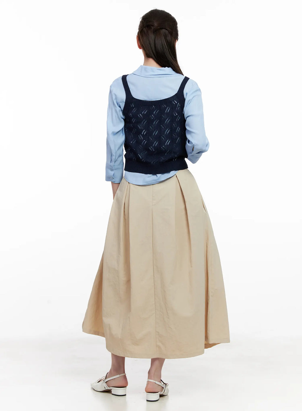 Pleated Flare Maxi Skirt CL524