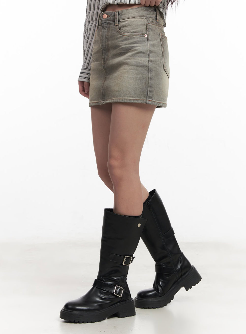 Washed Denim Mini Skirt IM528