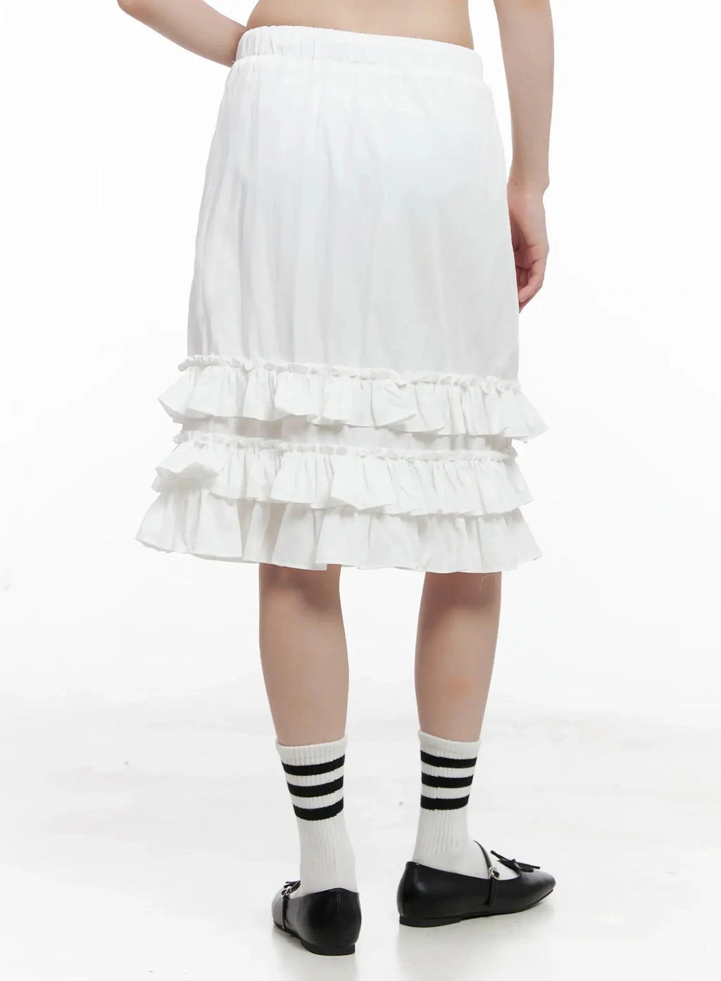 Ruffled Layered Midi Skirt IL528