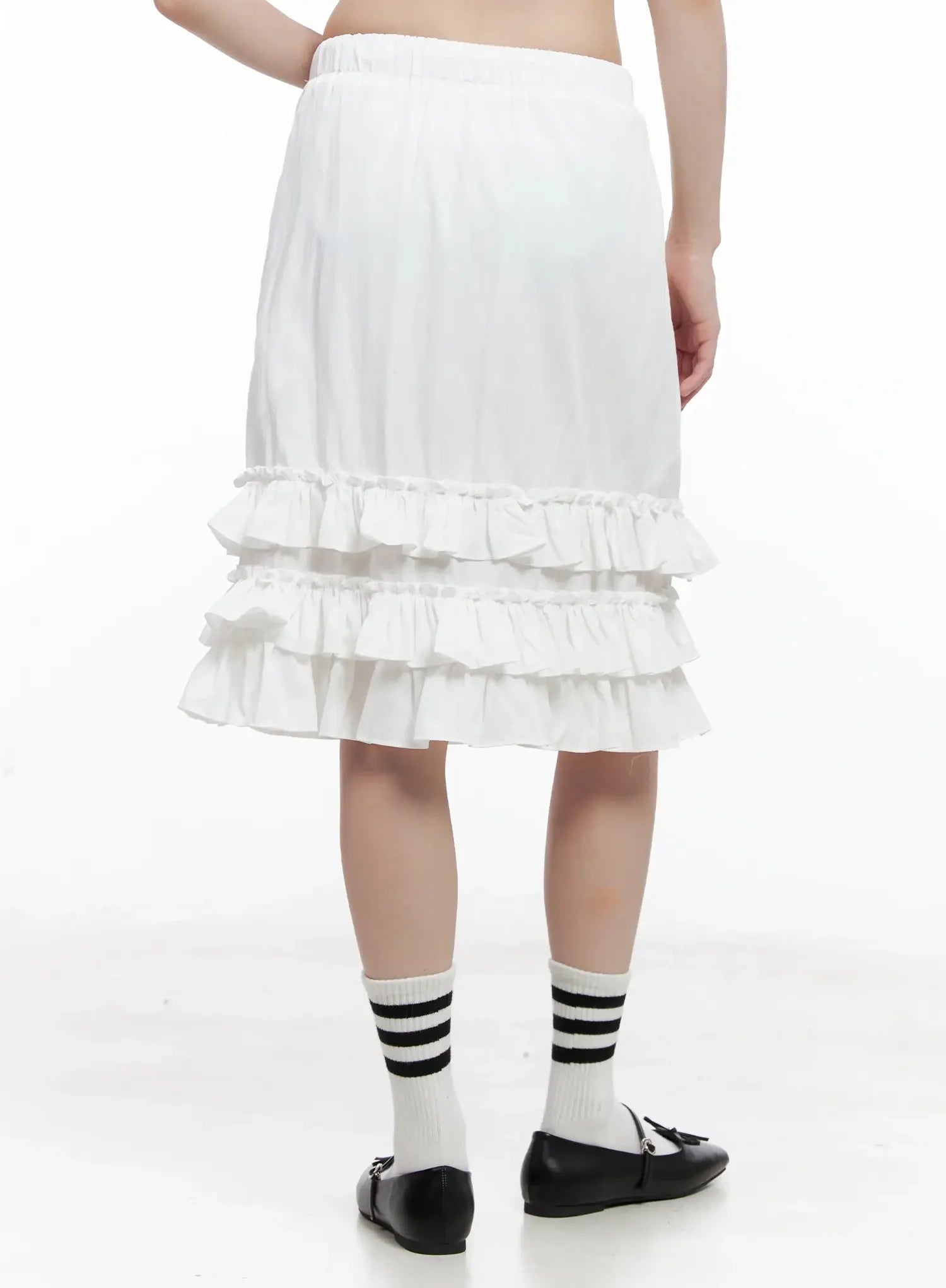 Ruffled Layered Midi Skirt IL528
