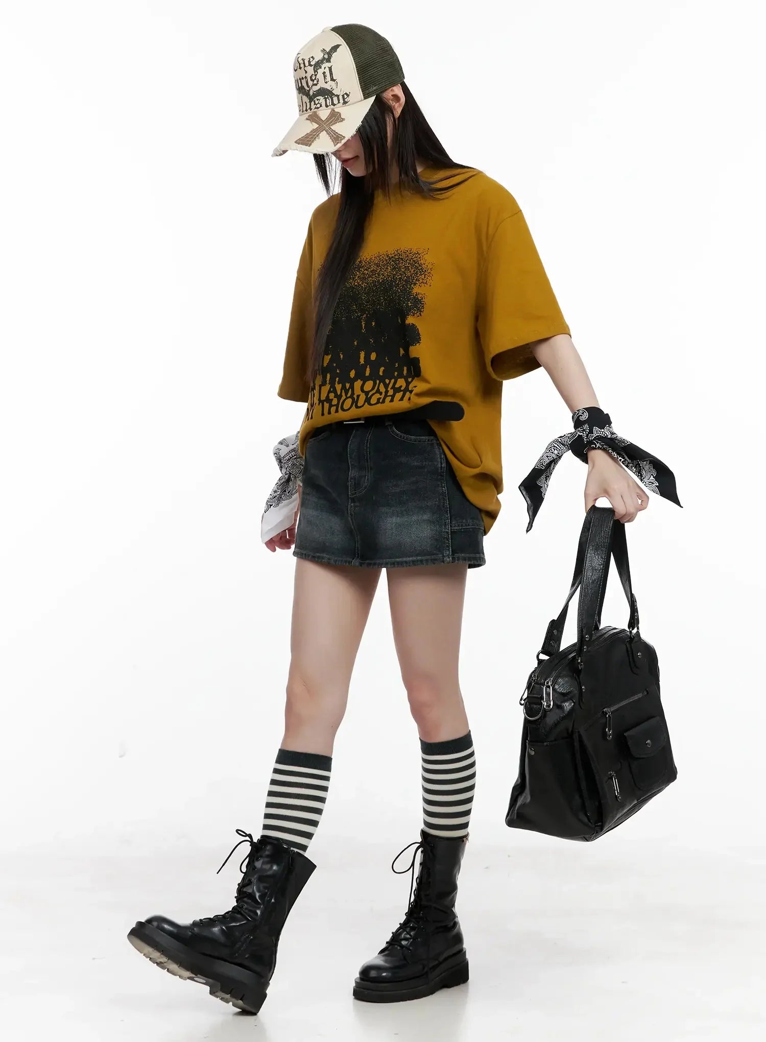 Vintage Wash Denim Mini Skirt IL531