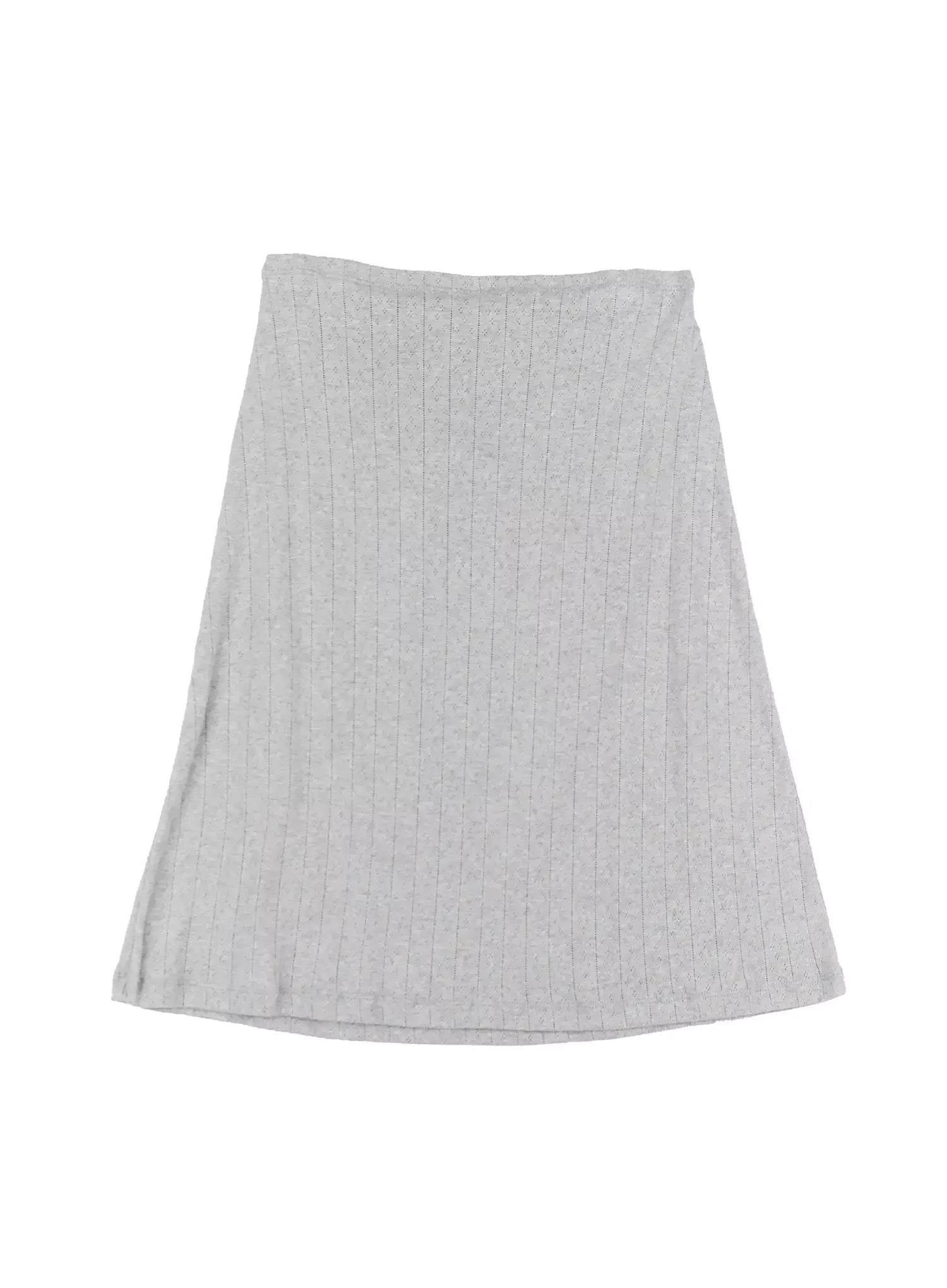 Ribbed Eyelet Midi Skirt IL528