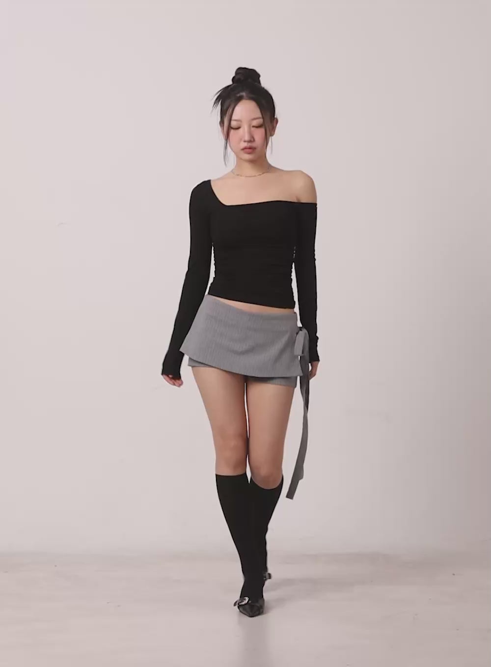 Striped Wrap Mini Skort CM528