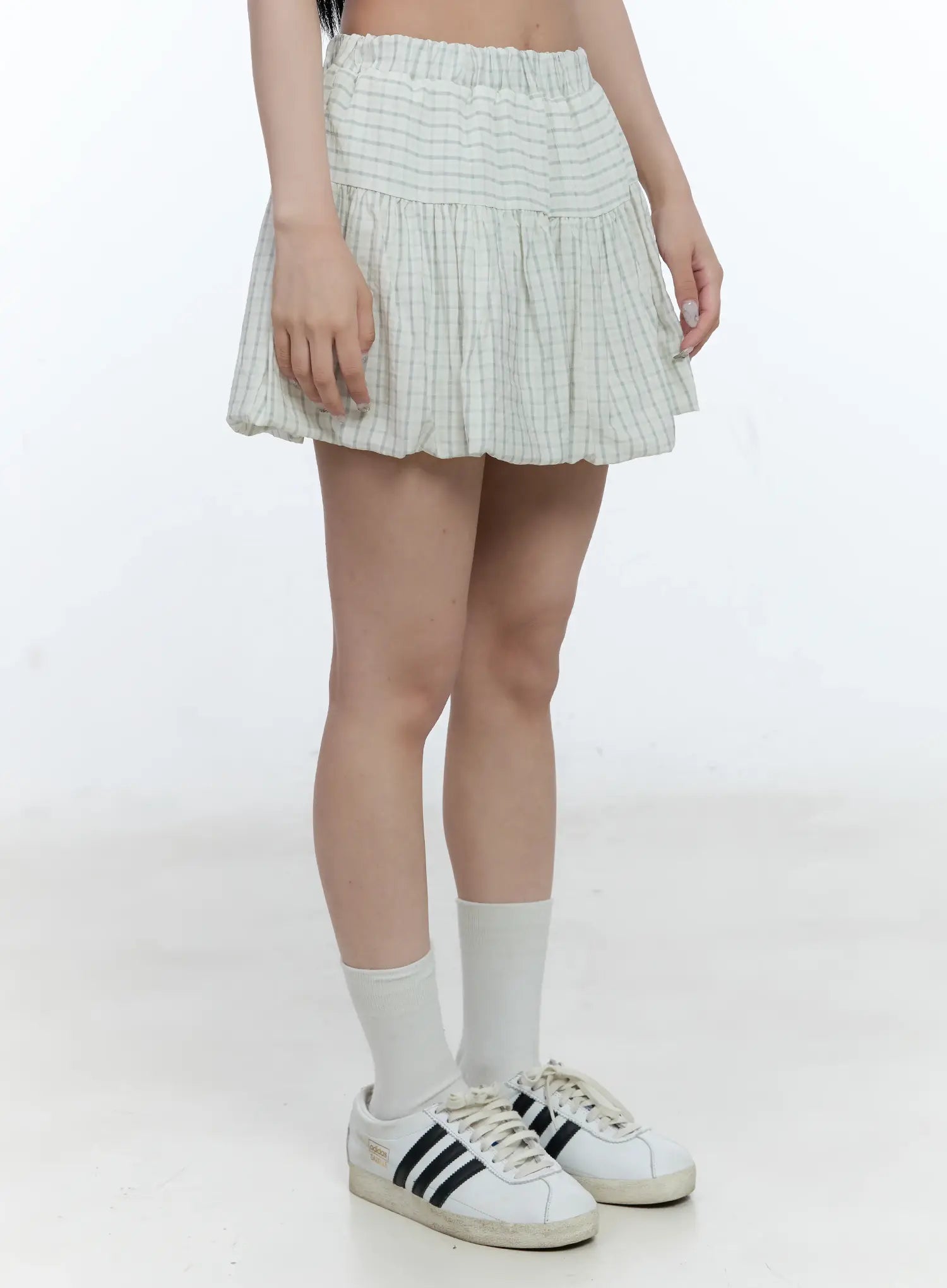 Gingham Balloon Mini Skirt CL530