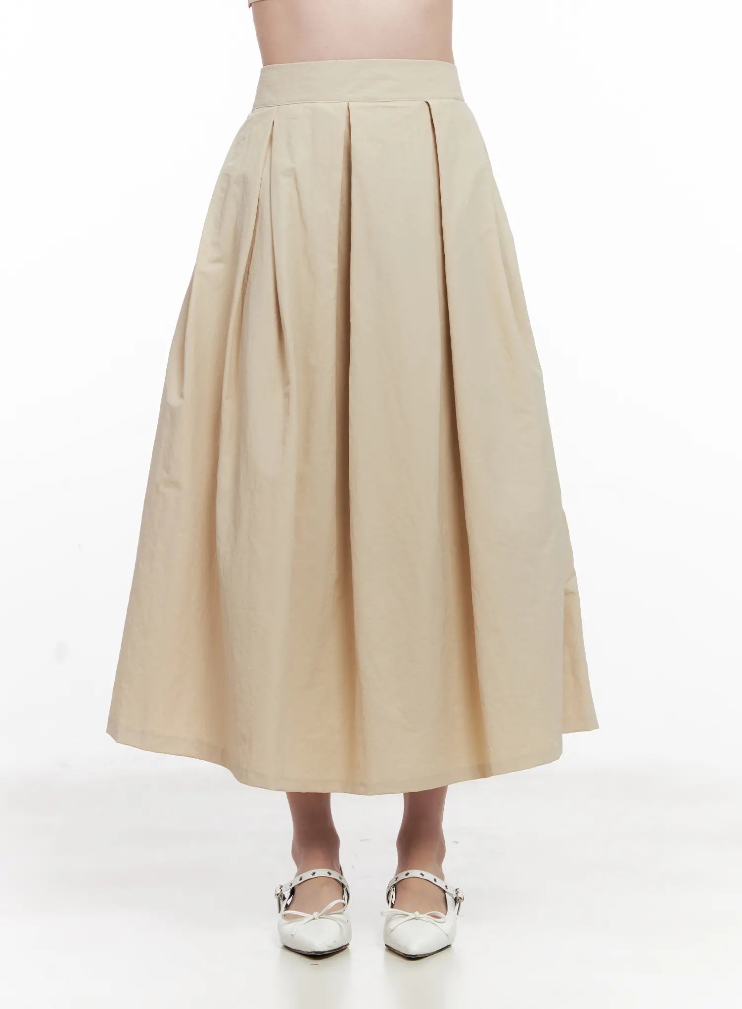 Pleated Flare Maxi Skirt CL524