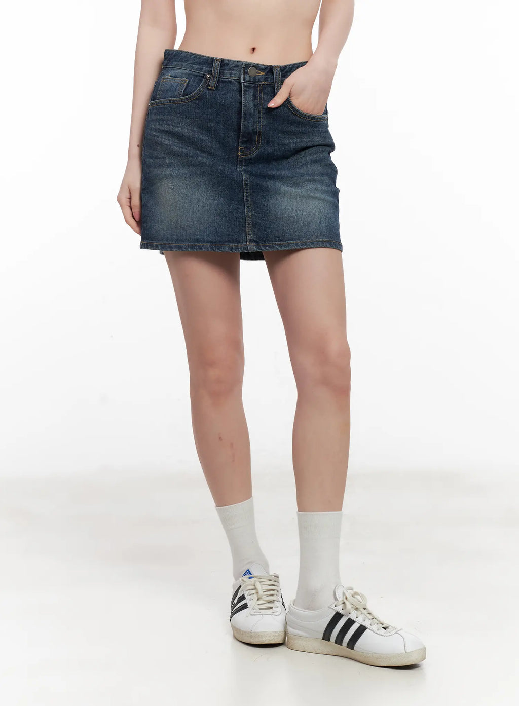Washed Denim Mini Skirt CL501