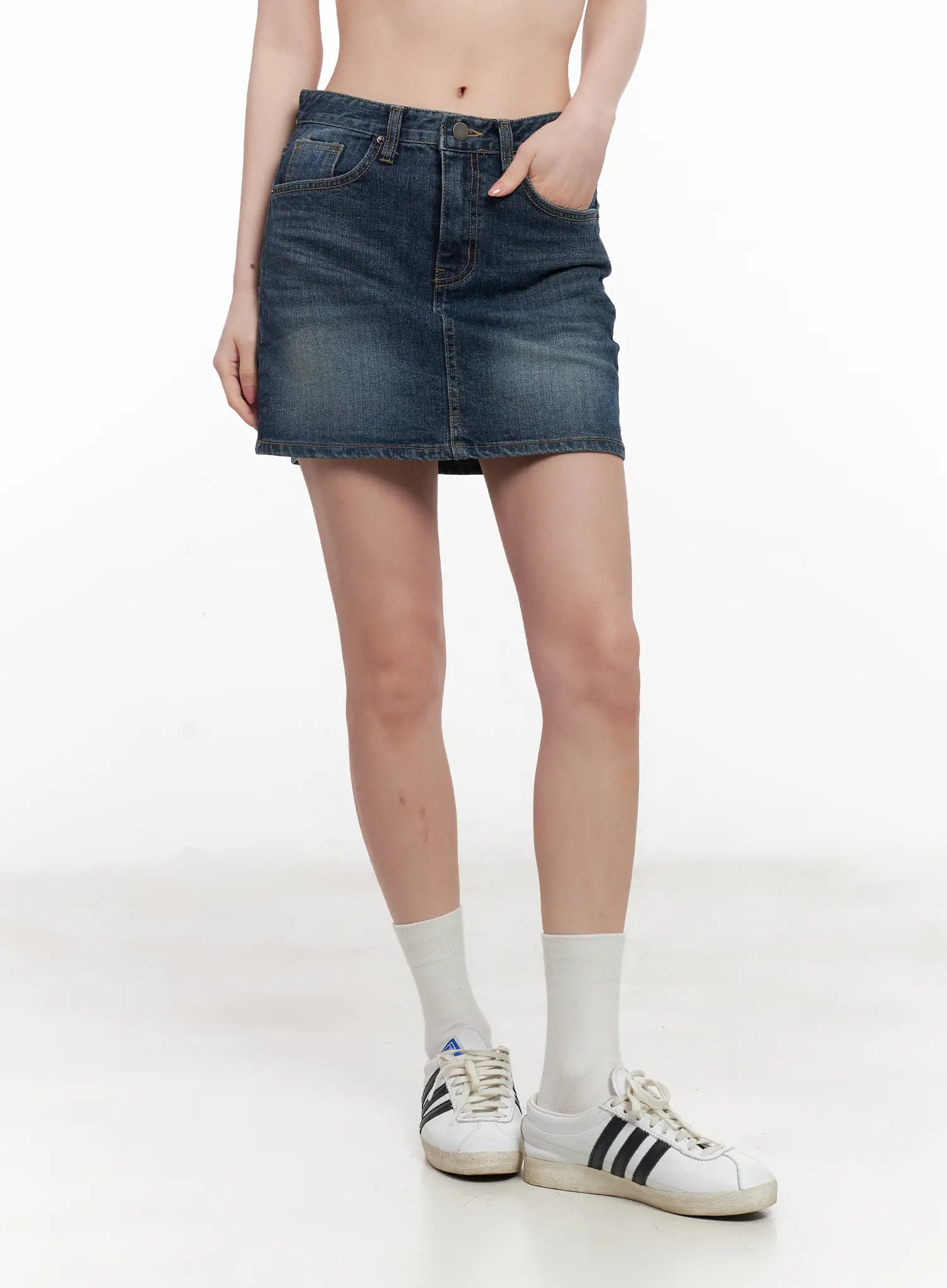 Washed Denim Mini Skirt CL501