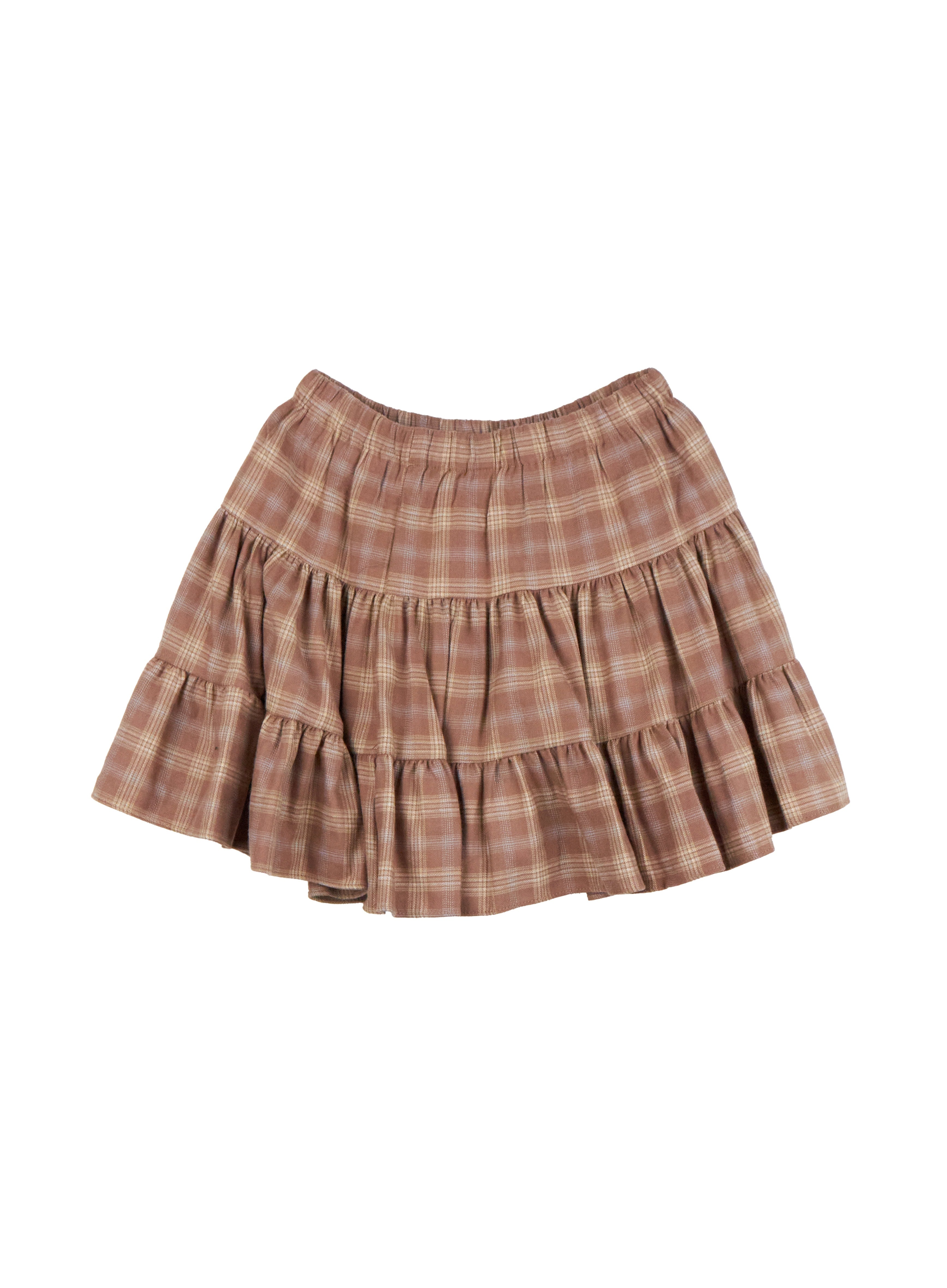 Checkered Ruffle Mini Skirt CD404
