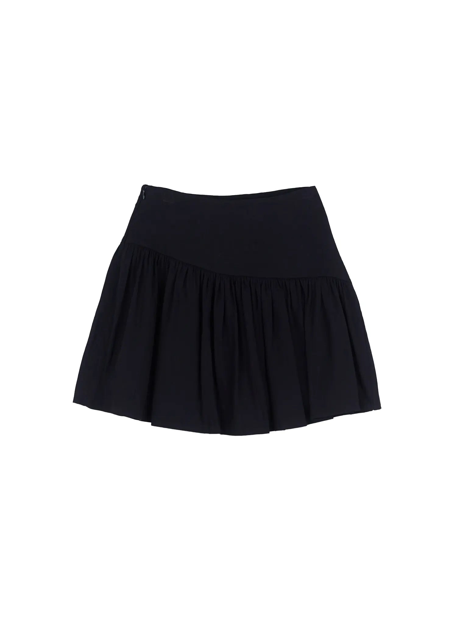 Asymmetric Shirred Mini Skirt CL524
