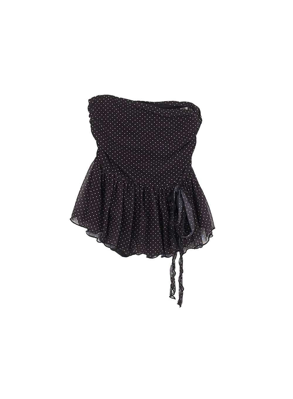 Polka-Dot Shirred Mini Skirt CY521