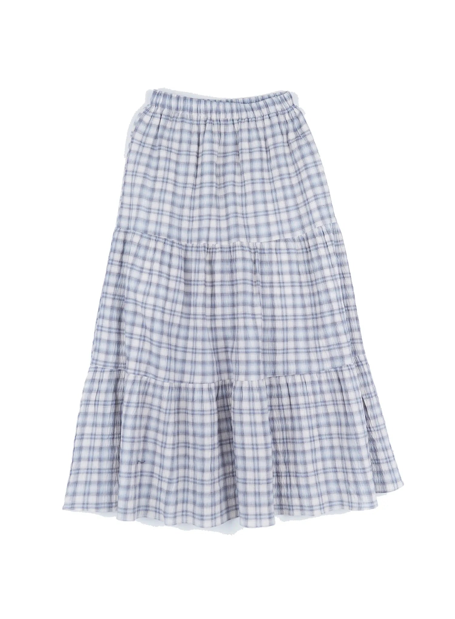 Plaid Cotton Maxi Skirt CL523