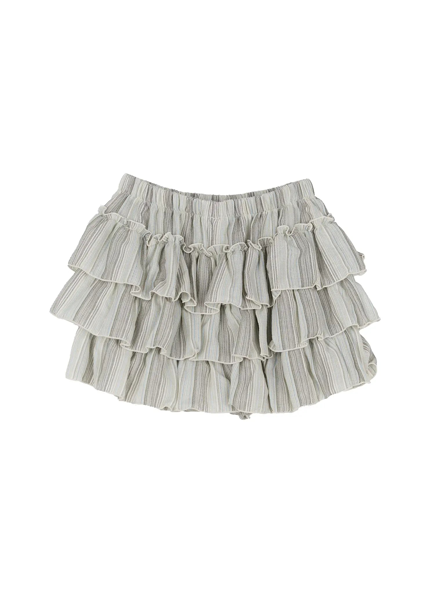 Ruffled Gingham Tiered Mini Skirt CL528