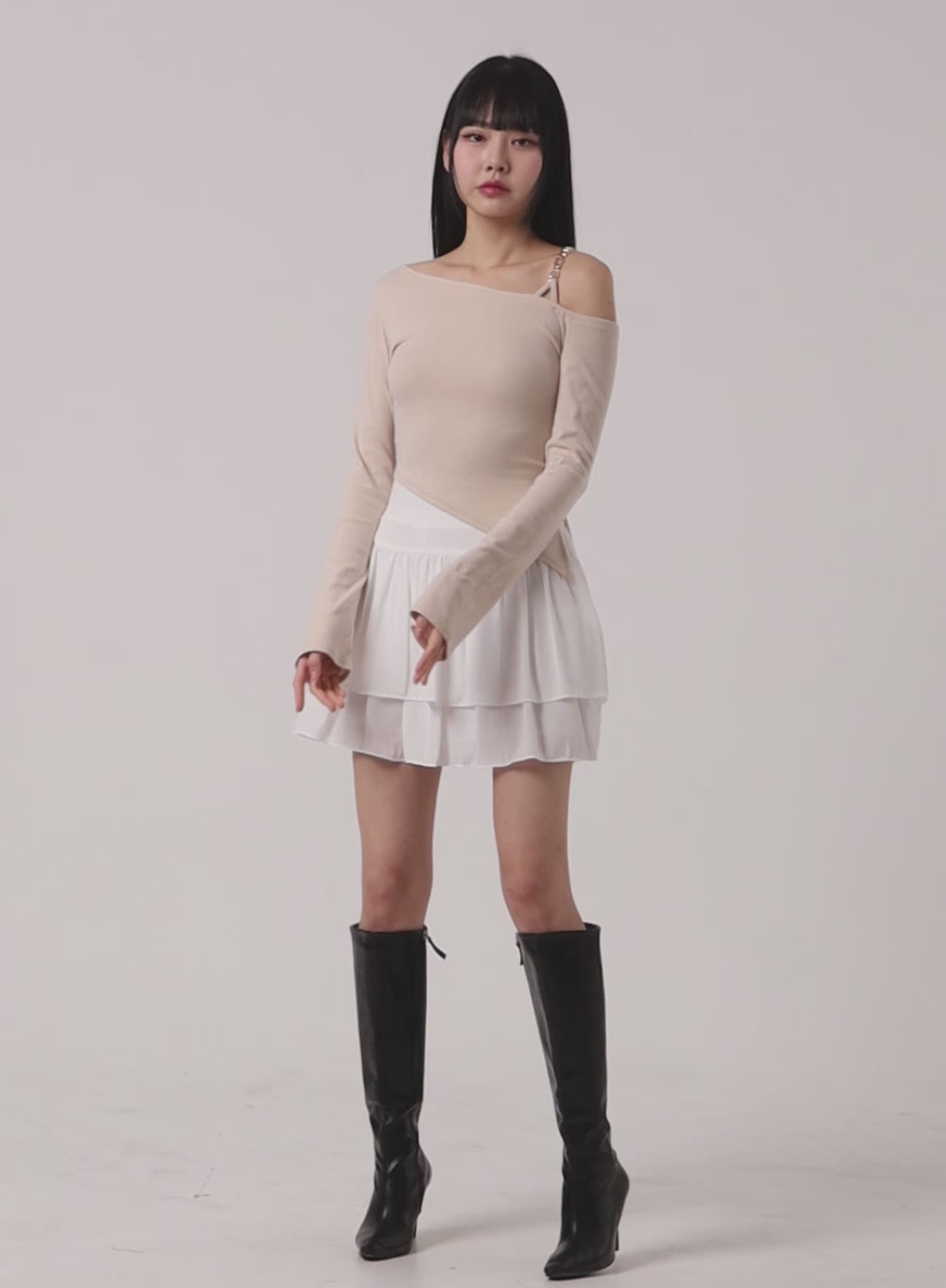 Chiffon Ruffled Mini Skirt IM406