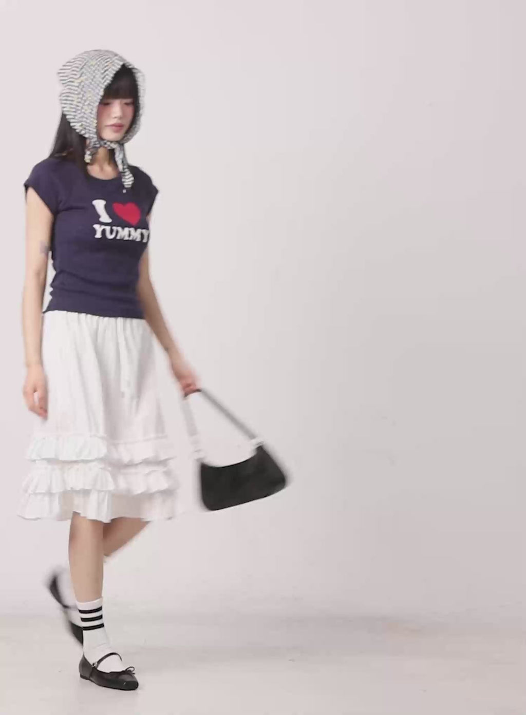 Ruffled Layered Midi Skirt IL528