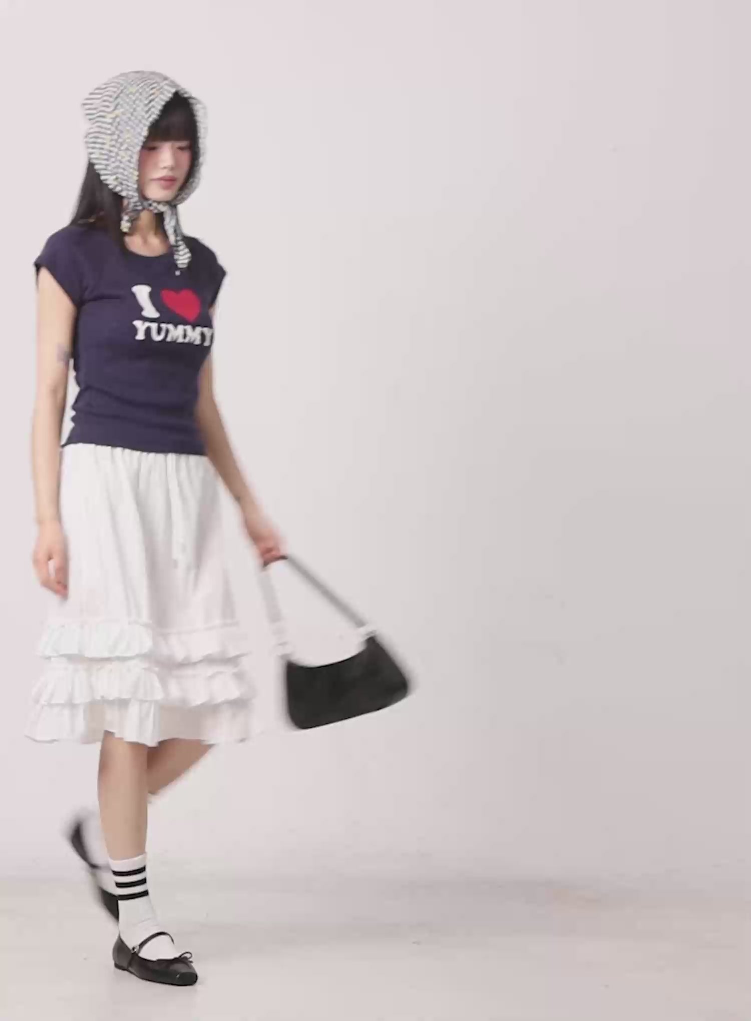 Ruffled Layered Midi Skirt IL528